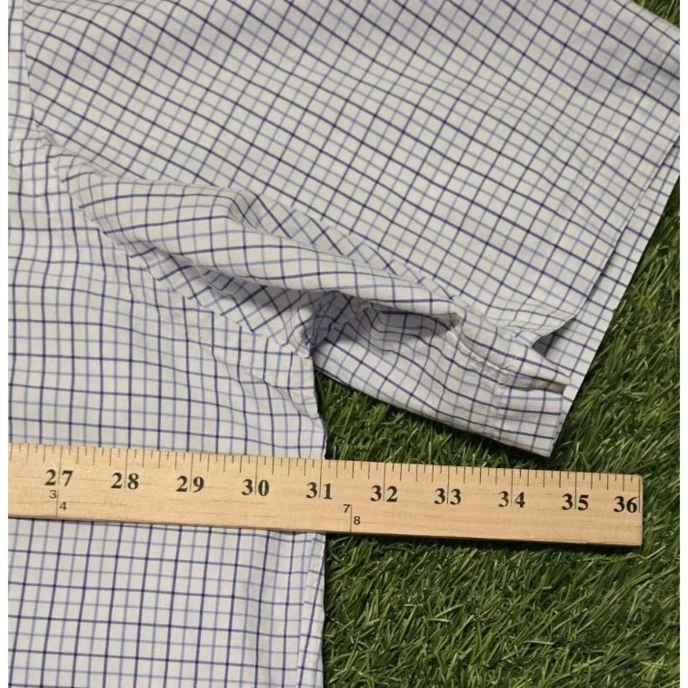 Polo Ralph Lauren 3XB Big Tall Blue Plaid Button Shirt 100% Cotton Stretch